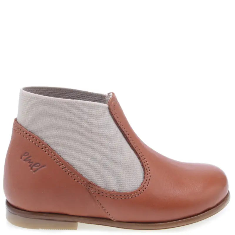 Emel Cognac Leather Slip On Bootie E2593 - FIRST WALKER