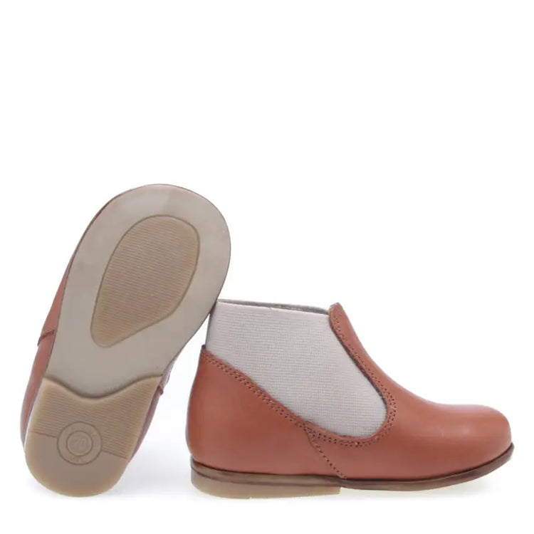 Emel Cognac Leather Slip On Bootie E2593 - FIRST WALKER