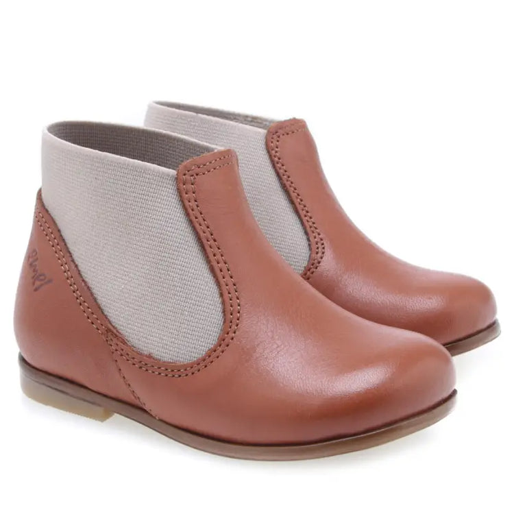 Emel Cognac Leather Slip On Bootie E2593 - FIRST WALKER