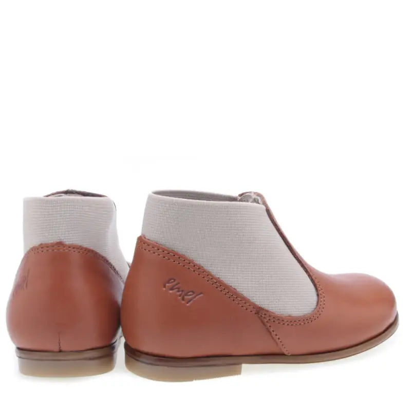 Emel Cognac Leather Slip On Bootie E2593 - FIRST WALKER