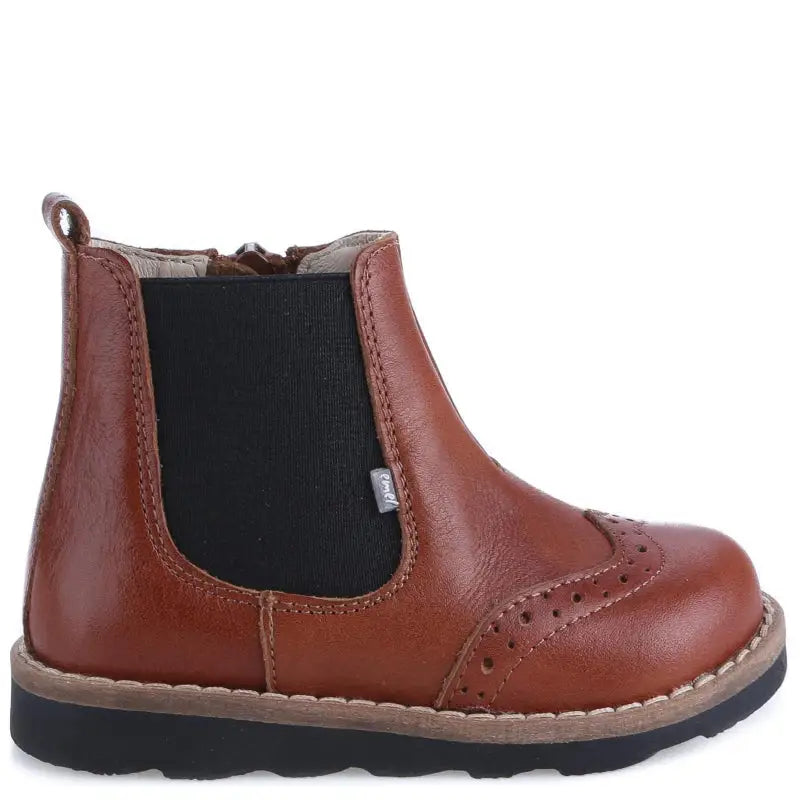 Emel Cognac Wingtip Bootie E- UNISEX