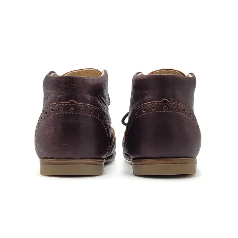 EMEL Dark Brown Wingtip Toddler Bootie 1432 - FIRST WALKER