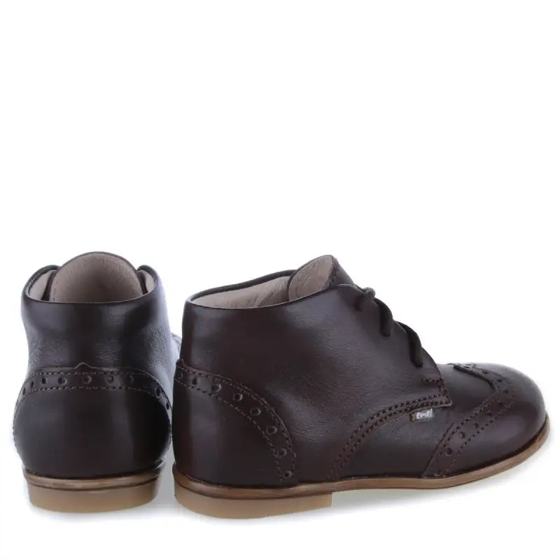 EMEL Dark Brown Wingtip Toddler Bootie 1432 - FIRST WALKER