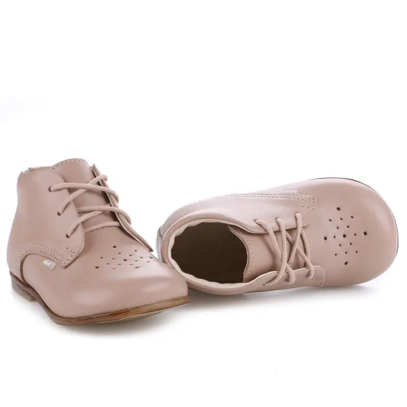 Emel Stone Taupe Lace Toddler Shoe E1426 - FIRST WALKER