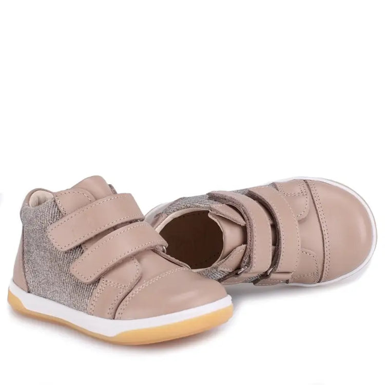 Emel Stone Taupe Velcro Sneaker 2675 - FIRST WALKER