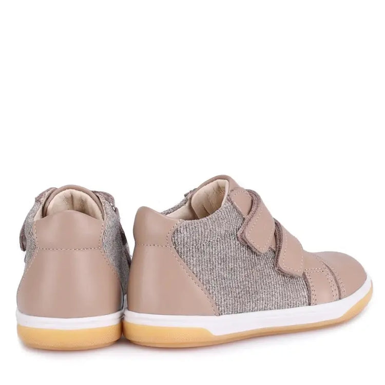 Emel Stone Taupe Velcro Sneaker 2675 - FIRST WALKER