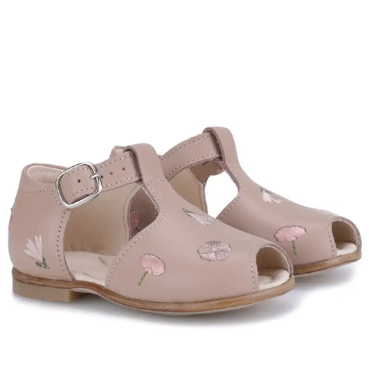 Emel Taupe Embroidery Toddler Sandal E2208 - 19 - FIRST WALKER