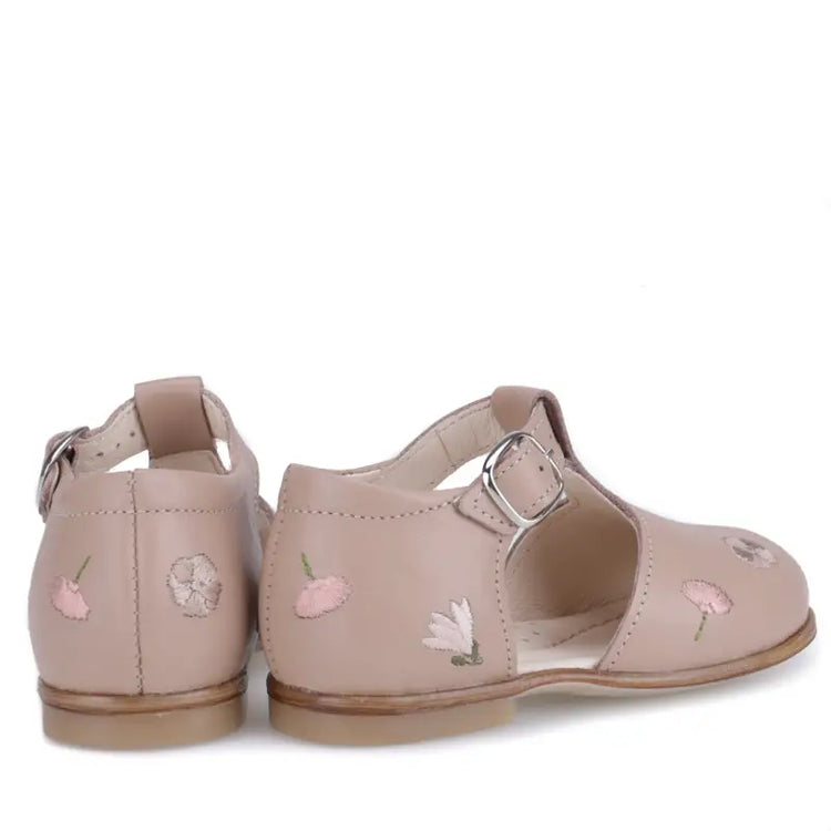 Emel Taupe Embroidery Toddler Sandal E2208 - FIRST WALKER