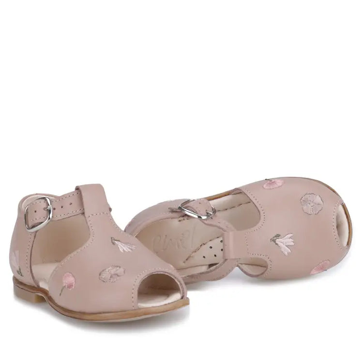 Emel Taupe Embroidery Toddler Sandal E2208 - FIRST WALKER