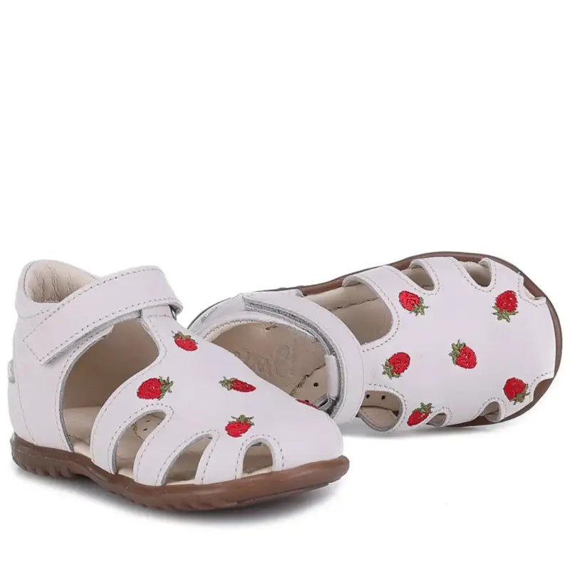 Emel White Strawberries Toddler Sandal 1646 - FIRST WALKER