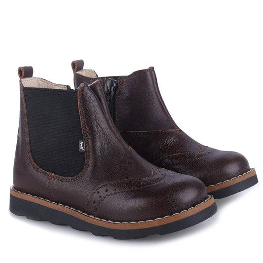 Emel Dark Brown Wingtip Bootie 2733