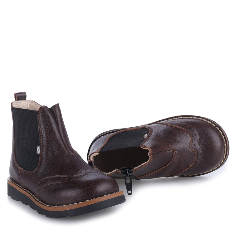 Emel Dark Brown Wingtip Bootie 2733