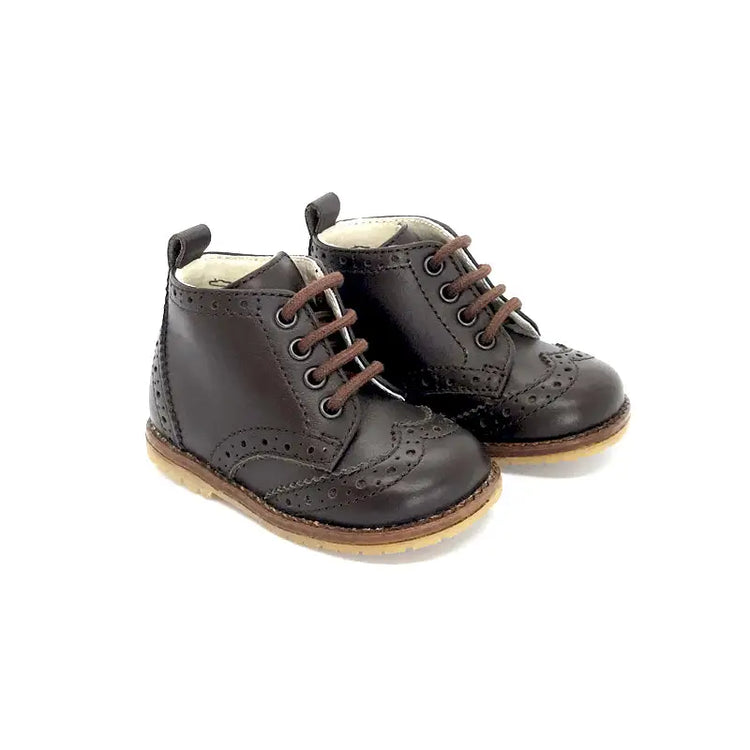 The Eugens Alexis Dark Brown Wingtip Lace up Bootie - 19 - FIRST WALKER