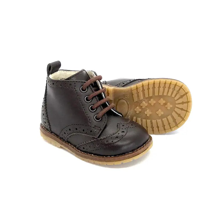 The Eugens Alexis Dark Brown Wingtip Lace up Bootie - FIRST WALKER