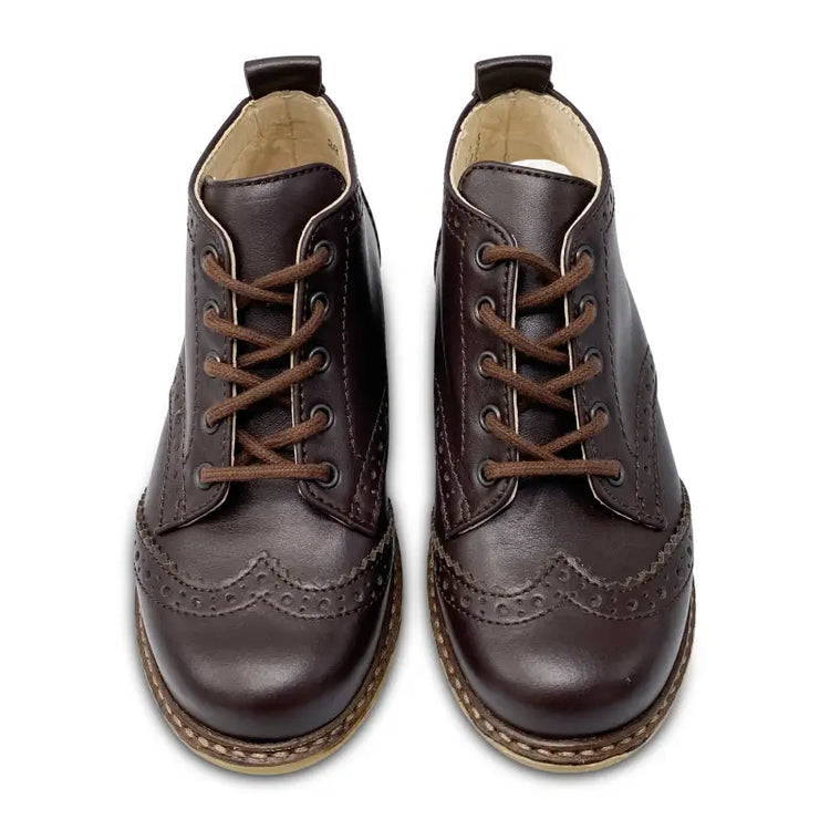 The Eugens Alexis Dark Brown Wingtip Lace up Bootie - FIRST WALKER