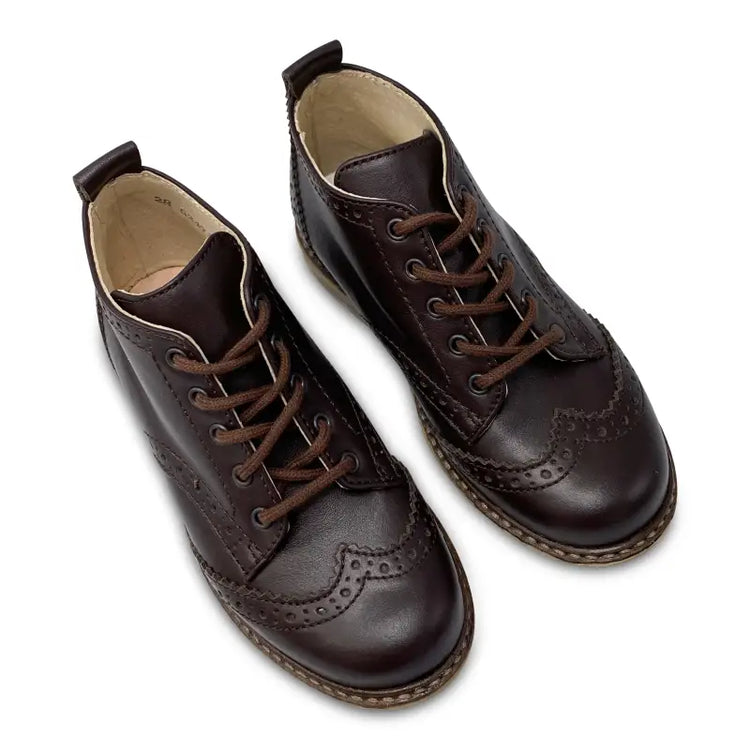 The Eugens Alexis Dark Brown Wingtip Lace up Bootie - FIRST WALKER