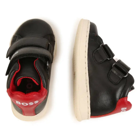 HUGO BOSS Black Red Velcro Sneaker J09207 - BOYS