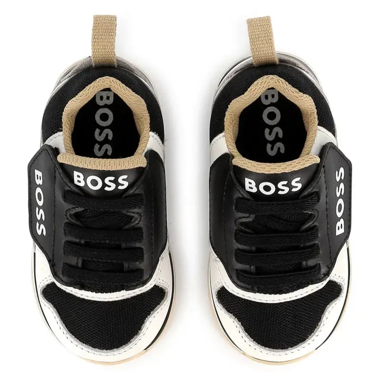 Hugo Boss Black White Velcro Sneaker J52166 - BOYS