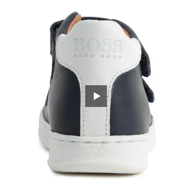 Hugo Boss Navy Blue High Top Velcro Trainers 9136 / 9220 - Boys