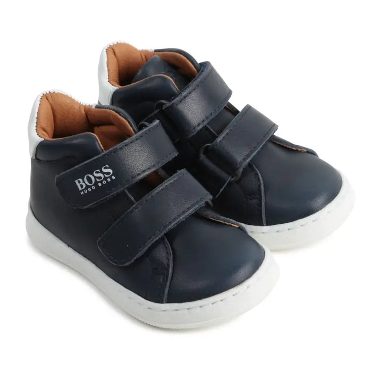 Hugo Boss Navy Blue High Top Velcro Trainers 9136 / 9220 - Boys