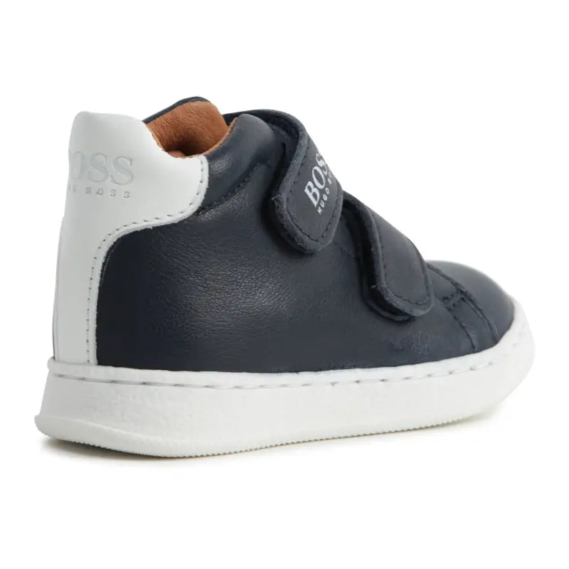 Hugo Boss Navy Blue High Top Velcro Trainers 9136 / 9220 - Boys