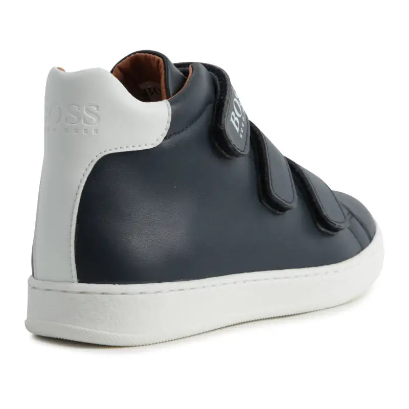 Hugo Boss Navy Blue High Top Velcro Trainers 9136 / 9220 - Boys