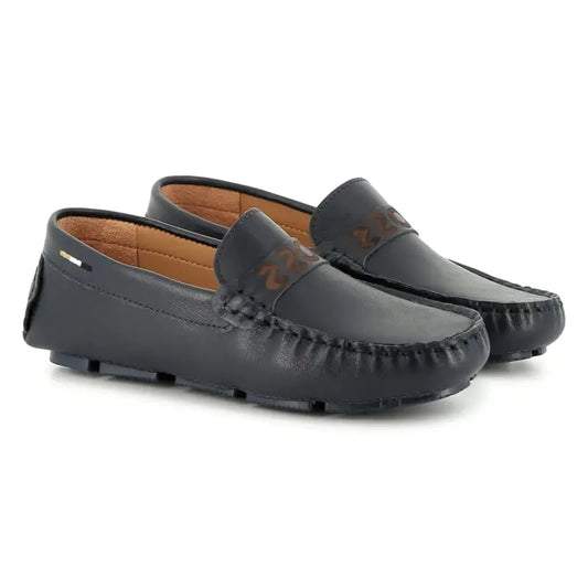 Hugo Boss Navy Tan Loafer J51651 - BOYS