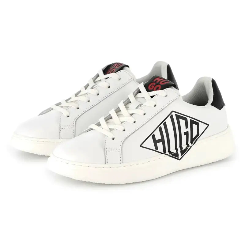 Hugo Boss White Black Lace Sneaker G00303 - BOYS