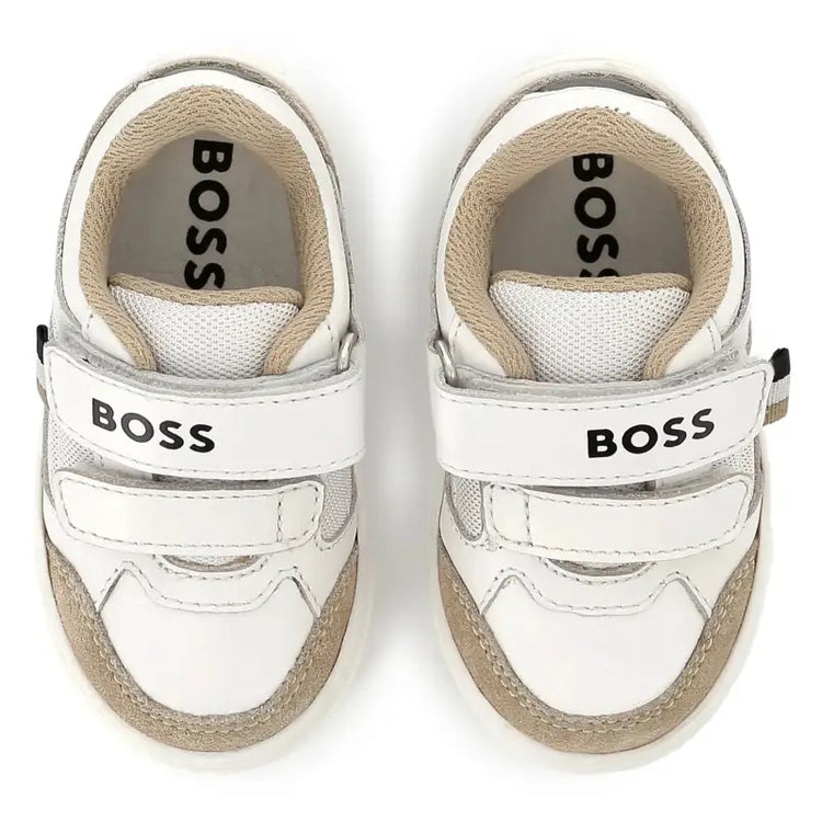 Hugo Boss White Camel Velcro Sneaker J52163 - BOYS