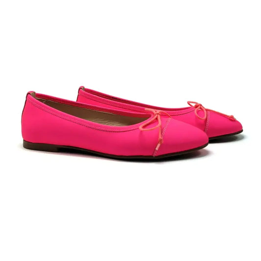 Lauve Higlighter Pink Lotus Gum Bow Ballet Flat 2241 - GIRLS