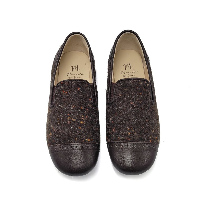 manuela-de-juan-brown-speckled-wool-shoe-boys