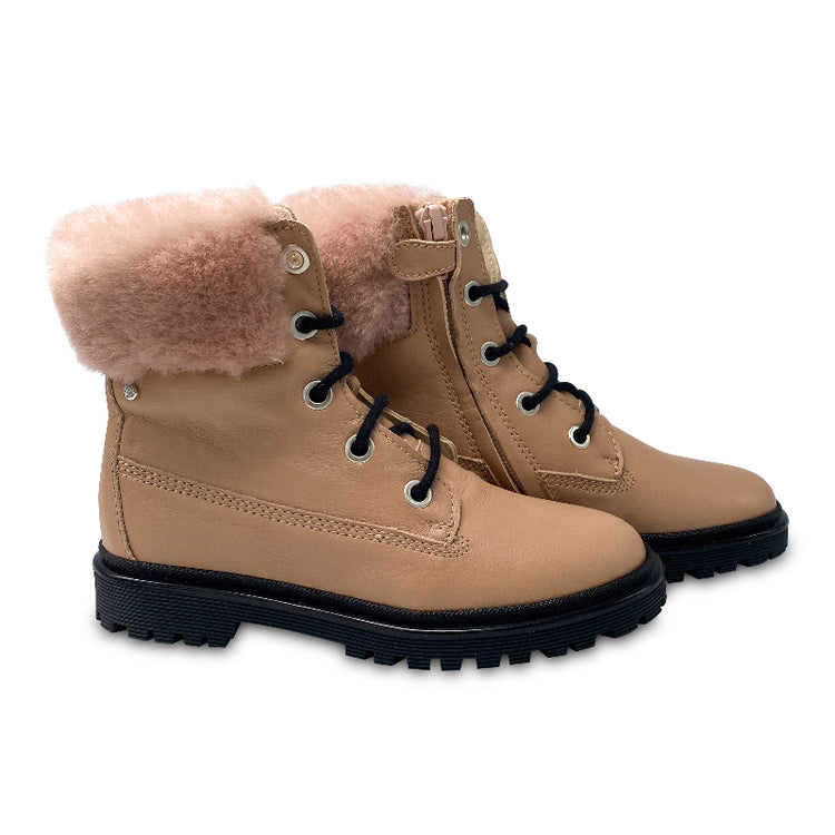 manuela-de-juan-rose-pink-shearling-lace-up-side-zipper-bootie