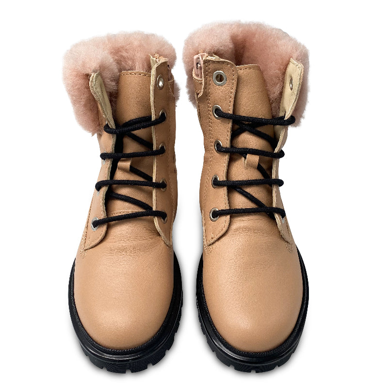 manuela-de-juan-rose-pink-shearling-lace-up-side-zipper-bootie