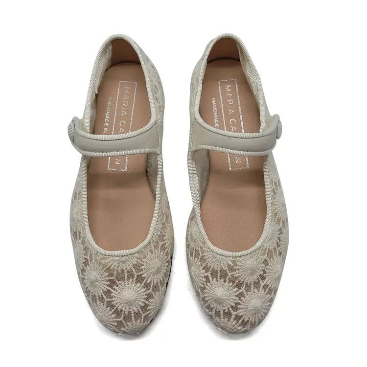 Maria Catalan Ivory Lace Mesh Mary Jane 720720 - GIRLS