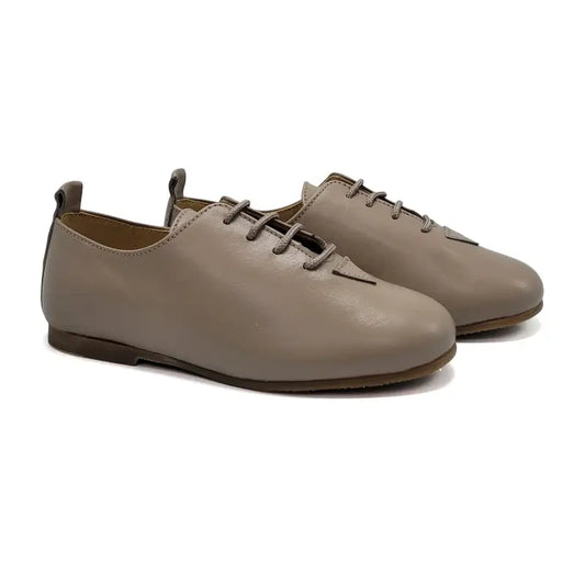 Maria Catalan Taupe Leather Lace Shoe 710711 - BOYS