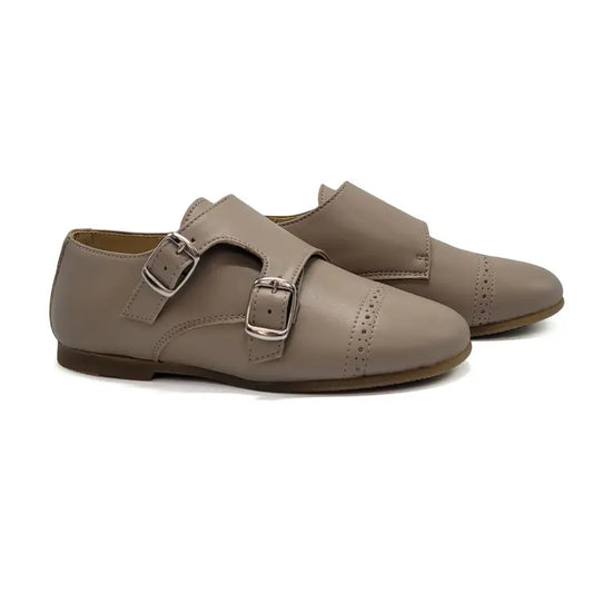 Maria Catalan Taupe Velcro Monk Strap Dress Shoe 605708 - BOYS