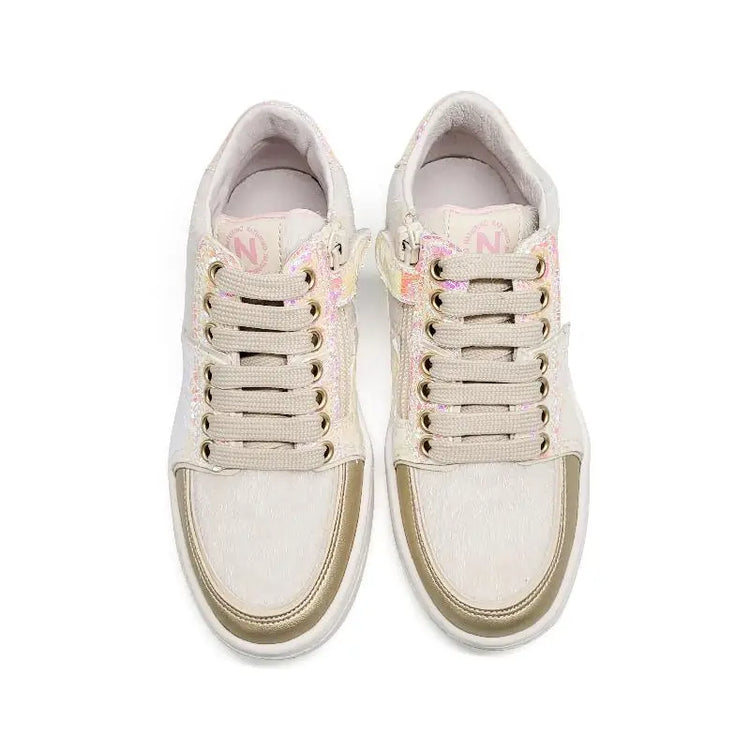 Naturino Sires So Sassy Pink & Gold Hi Top Sneaker - GIRLS