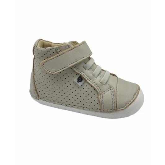 Oldsoles Grey Velcro First Walker High Top  - BABY BOY