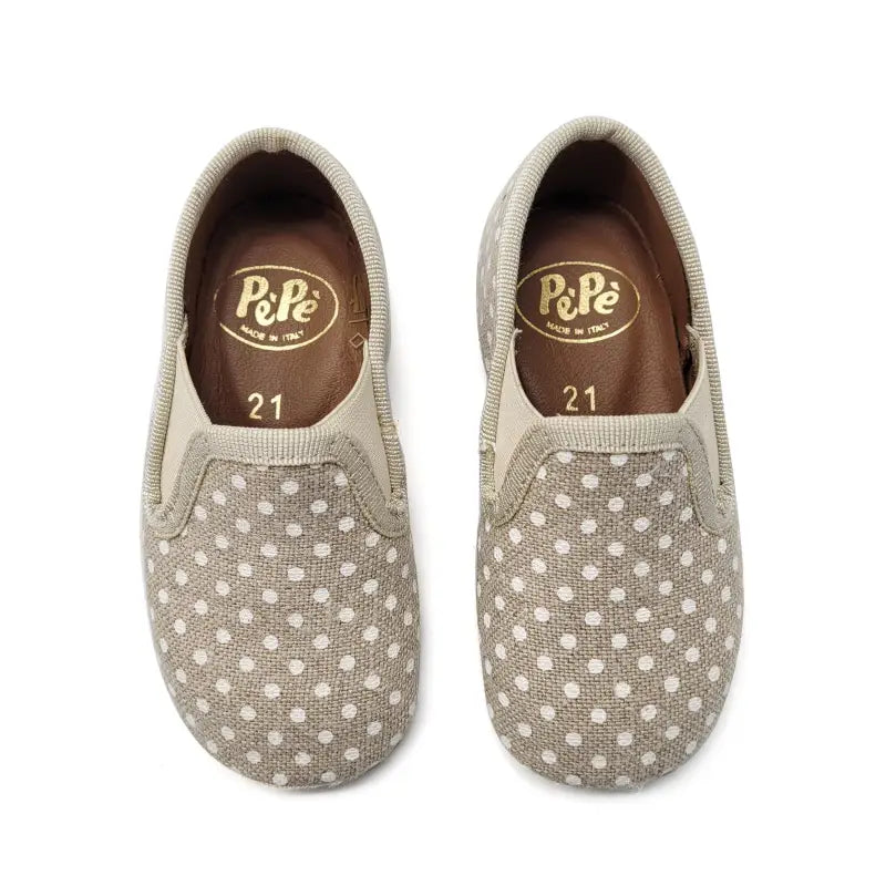 Pepe Canvas Polka Dot Soft Smoking Slip On 280 - GIRLS