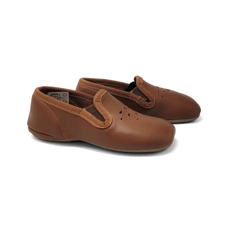 Pepe’ Cognac Imprint Slip On Loafer - GIRLS