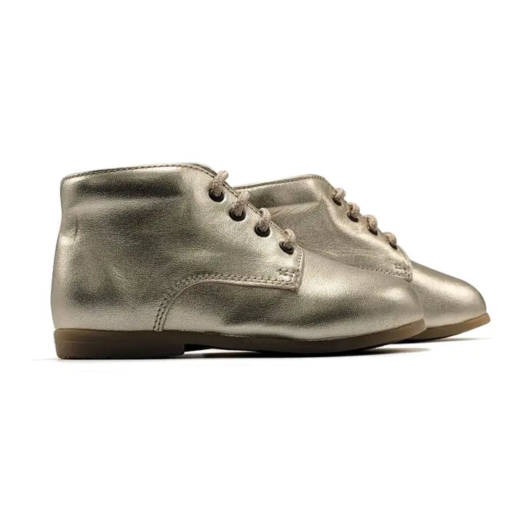 Pepe’ Two Gold Metallic Lace Up Bootie - FIRST WALKER