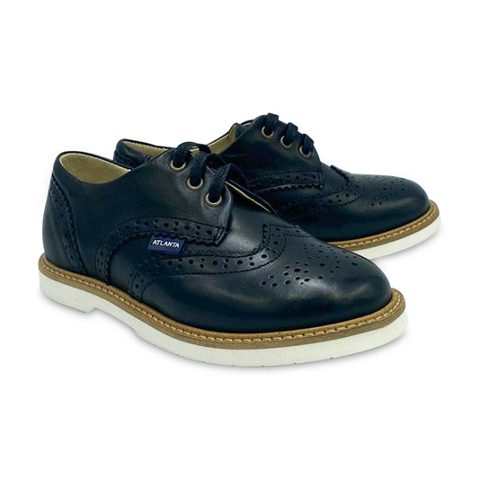 Atlanta Mocassin Black Leather Lace Oxford L554