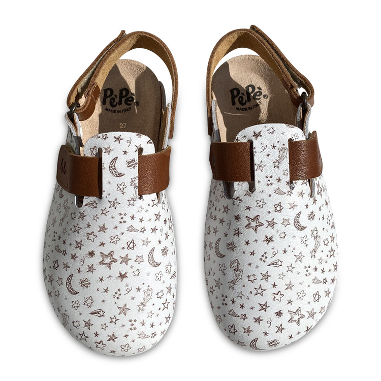 Pepe' ES X LS Ivory Cognac Starry Night Clog 932-21