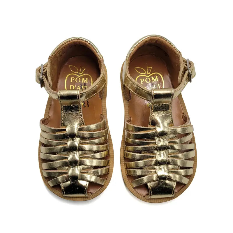 Pom D’Api Poppy Royal Gold Metal Sandal - BABY GIRL