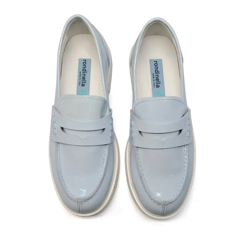 Rondinella Powder Blue Patent Chunky Loafer 12137 - GIRLS