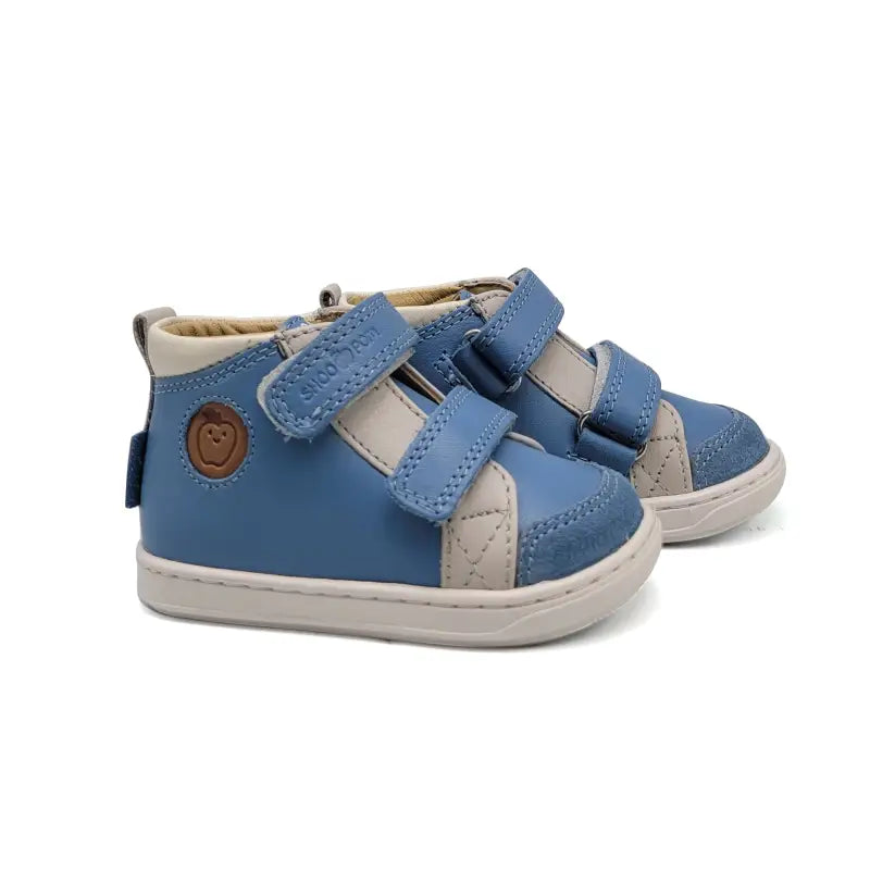 Shoo Pom Bouba Blue Grey Velcro Sneaker - FIRST WALKER