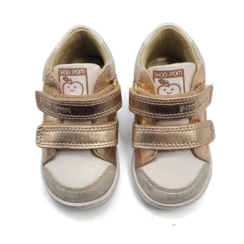 Shoo Pom Bouba Copper Glitter Velcro Sneaker - FIRST WALKER