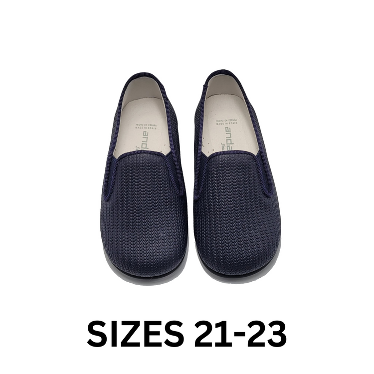 Andanines Navy Geometric Smoking Slip On 182447