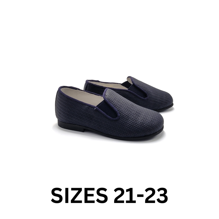 Andanines Navy Geometric Smoking Slip On 182447