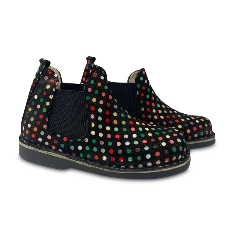 Sonatina Spice Colorful Polka Dot Slip On Bootie  - GIRLS